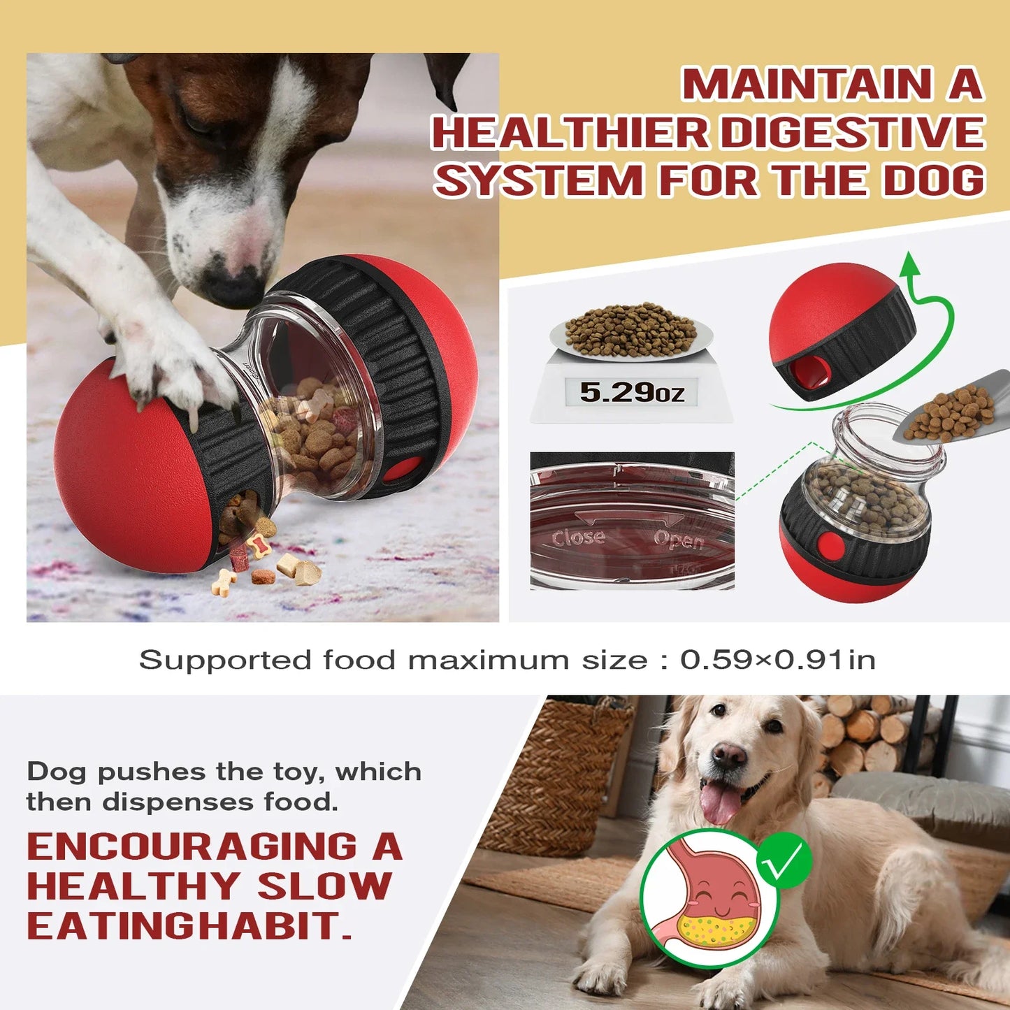 Dog Food Dispensing Toy Ball